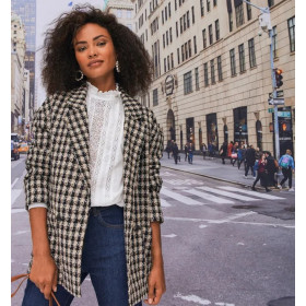 Veste tweed imprimé multicolore